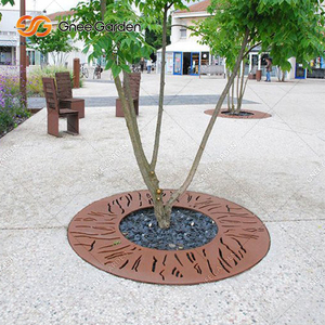 Outdoor Corten Steel Tree Grates-Rustic Contemporary Design for Apartment Park Villa Walkways-Durable Anti-Corrosion Floor <b>Grids</b> - Product Image 4