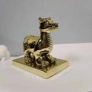 Polyresin Animal Toy Gold Resin Dragon Figure For Home Decoration