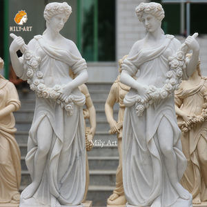 MILYライフサイズ古典的な大理石女性像ポット付き彫刻屋外ヴィラ前庭玄関装飾 - Product Image 4
