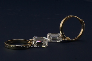 Boucles d'oreilles en or blanc 14 carats avec diamants de laboratoire pour femmes, boucles d'oreilles classiques en diamants, bijoux fins, cadeau de mariage, fournisseur - Product Image 6