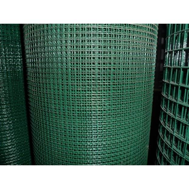 Mini Galvanized Plasticized Wire Mesh 25mt-Roll of 13X13mm Mesh 1.3mm Wire 50cm H for Animal Cages