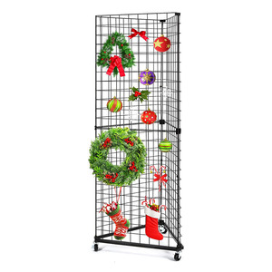 Tùy Chỉnh Di Chuyển Lưới Tấm Tường Tháp Đứng Giá Tam Giác Dây Lưới Bảng Điều Chỉnh Tháp Giá Với Bánh Xe - Product Image 1