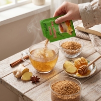 Thé instantané au miel et au gingembre 18g Sachet Boisson granulaire au gingembre naturelle pour réchauffer l'estomac OEM/ODM disponible