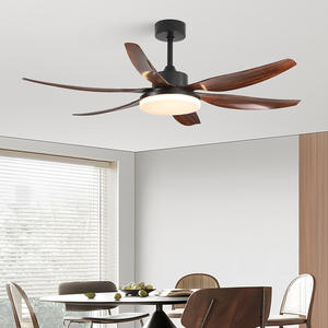 Modern 54-Inch 6 Blades living room dining room nordic wooden <b>ceiling</b> <b>fan</b> <b>light</b> with <b>light</b> and remote - Product Image 1