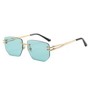 Gafas de Sol Cat Eye sin Montura, Lentes Azules Degradados con Logotipo Personalizado, Ligeras, Unisex, Protección Solar para Adultos - Product Image 5