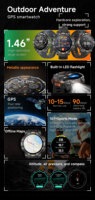 Montre connectée GPS avec assistant vocal IA GPT, Bluetooth, batterie 1200 mAh, appels, altimètre, boussole, réponse WhatsApp, nouvelle fonction de suivi des données sportives KC108