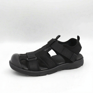 Sandalias Gladiador de Malla Negra con Cierre de Velcro, Punta Cerrada, Chanclas de Verano Transpirables, Antideslizantes y Ligeras para Exteriores - Product Image 3