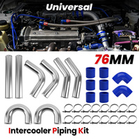 Kit de Tuberías de Aluminio para Intercooler Universal de 3.0 Pulgadas y 8 Piezas de la Marca MaXpeedingrods, Mangueras Azules