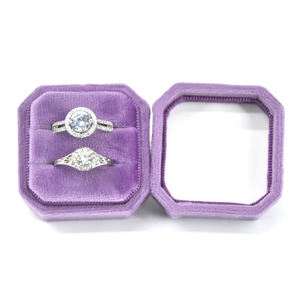 स्पॉट मैक 2 पीसी मखमली ऑक्टागोनल रिंग बॉक्स थोक कस्टम गहने बॉक्स - Product Image 5