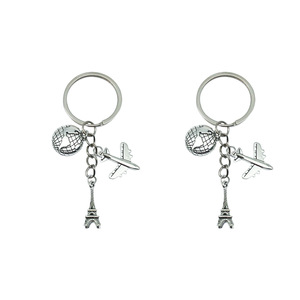 Travel Global Airplane <b>Keychain</b> Zinc Alloy Round Fashion Trend Jewelry Accessories For Creative DIY <b>Personal</b> Gift - Product Image 1