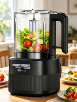 Robot culinaire Anbolife New 1.0L, hachoir portable rechargeable avec batterie 2000mAh pour légumes, viande, noix, aliments pour bébés