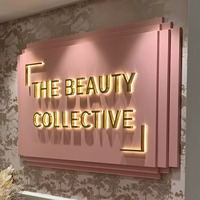 Logotipo 3D LED Iluminado Personalizado de Acero Inoxidable para Empresas de Lujo, Resistente al Óxido, con Retroiluminación Dorada y Acabado Metálico