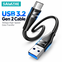Kabel SAMZHE USB 3.2 Gen2 USB-A ke USB-C 10Gbps 60W Pengisian Cepat Transfer Data Tembaga Murni PVC