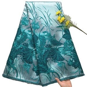 Tissu en dentelle de cordon guipure, broderie autrichienne, polyester, technologie jacquard, dentelle pour robe de mariée - Product Image 1