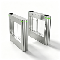 Torniquete de Acceso con Barrera Giratoria de Acero Inoxidable, Lector RFID, Barrera de Seguridad para Peatones para Oficina y Gimnasio