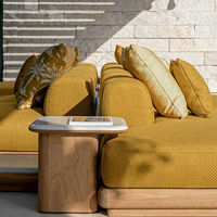 Ensemble de table et canapé d'extérieur en teck de qualité supérieure avec tissu imperméable marin, mobilier de jardin modulaire de luxe pour patio AU Espagne
