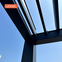 Pérgola de Jardín con Protección Solar, Montada en la Pared, Personalizable, con Persianas Ajustables, Solución Elegante y Funcional para Todo Tipo de Clima, UOGEL M3-S
