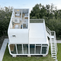 Maison modulaire d'extérieur, imperméable, résistante au vent, maisonnette préfabriquée écologique, cabane modulaire préfabriquée pour complexe hôtelier