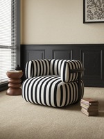 Sofá Individual Retro a Rayas para Vestíbulo de Hotel, Casa de Huéspedes, Silla Creativa de Ocio, Muebles para Sala de Estar de Apartamento o Villa