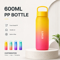 Bouteille d'eau en plastique sans BPA de 600 ml en gros pour enfants, adultes et étudiants – Cadeau personnalisé avec logo et couleur – Fabricant