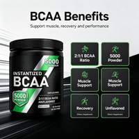 Poudre de BCAA instantanée en marque blanche, 300g, complément sans saveur, soutient la force musculaire et la récupération de l'endurance