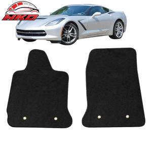 Alfombrillas para Chevy Corvette C7 14-19, alfombras delanteras antideslizantes, 2 piezas, terciopelo negro - Product Image 1