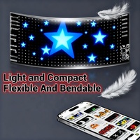 Pantalla LED Curva Transparente Flexible Más Popular, Panel de Pantalla LED de Alto Brillo de 800cd, Legible Bajo la Luz Solar, Bluetooth