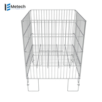 Panier d'affichage pliable de solution de stockage de détail de poubelle en fil métallique