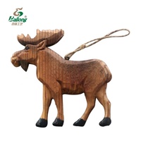 Ornement de sculpture sur bois personnalisé en forme d'animal en pin de style vintage