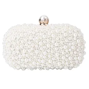 Full Beaded Evening Bag Ladies Artificial Pearls Handbag for Wedding Party Prom Women Evening Bags Clutch 2024Luxury