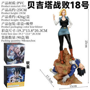 หุ่นฟิกเกอร์แอ็คชั่น No.18พ่ายแพ้ของเล่นการ์ตูน dbz 25cm dbz Super Saiyan Vegeta - Product Image 2