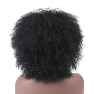 Perruque Afro Bouclée Courte et Volumineuse Faite à la Machine pour Hommes et Femmes, Cheveux Courts Bouclés Noirs, Brun Foncé, Brun <span class=keywords><strong>Clair</strong></span>, Coupe Bob - Product Image 4