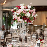 Hochzeitsblumen Großhandel Braune Blumenkugel-Arrangements Staubiges Rosa Blumenkugel-Tischdekoration für Hochzeiten