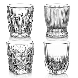 10oz Heavy Base Rocks Gafas Bar Glass Spirits Cup Striped Relieve Whisky Tumbler - Product Image 6
