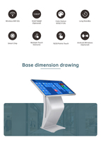 Ikinor Black Kiosk Smart Interactive Table Capacitive Touchscreen 3mm Tempered Glass 8GB/16GB RAM Digital Signage Self Service