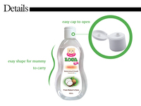 Huile de Coco 500ml pour Bébé, Soin Quotidien, Huile de Massage pour Bébé, Marque Privée, Vente en Gros, OEM, Prix Bas, Échantillons Gratuits