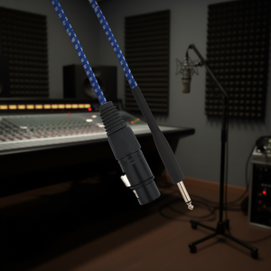 Câble audio mono Cannon XLR femelle vers jack 6,35 mm mâle, 1,5 mètre, bleu et blanc - Product Image 3