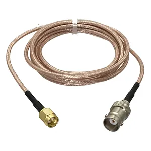 Conector BNC macho a SMA macho chapado en oro de 30cm personalizado, cable coaxial, puente de conexión RF