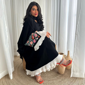 Abaya Elegante di Dubai <span class=keywords><strong>Meva</strong></span> con Ricami Fatti a Mano, Vestito Lungo da Donna, Kaftan Vanita Musuman Turki, Abito Musulmano all'Ingrosso - Product Image 4
