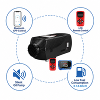 Chauffage au diesel 5KW 12V 24V avec application Bluetooth et télécommande LCD, pompe à huile silencieuse, chauffage de stationnement pour camion, camping-car, caravane, bateau