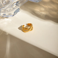 Bague en spirale pour femme en acier inoxydable 18K Gold 18K Old Fashion