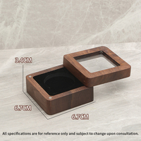 Boîte de rangement carrée en bois de noyer, boîte de présentation pour pièces de monnaie, boîte cadeau, artisanat en bois fait main