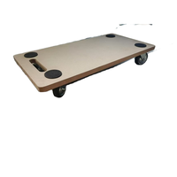 Chariot plat en bois portable chariot de déménagement MDF chariot de chariot de plate-forme mobile de meubles de maison avec tapis antidérapant
