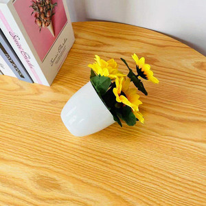 Plante artificielle de tournesol en pot, fleurs en soie, décoration intérieure en plastique, ornement, origine Chine Q-300 - Product Image 4
