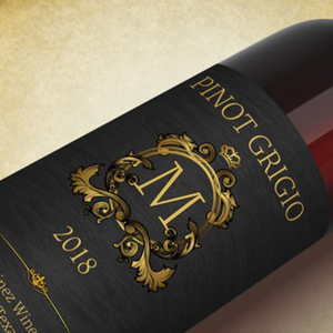 Étiquette de vin rouge personnalisée feuille d'or textuelle logo en relief autocollant UV Champagne Win - Product Image 3