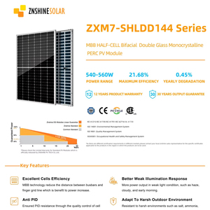 Paneles Solares Monocristalinos Znshine de 540w, 545W, 550W, 560w, 575W, 585W y 600 Watts, Tipo P, Tecnología PERC, en Stock en EE. UU. - Product Image 2