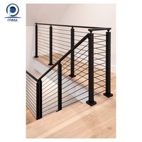 Système de balustrade contemporain en acier galvanisé et aluminium Prima, facile à installer, résistant à la rouille, pour balcon/escalier d'appartement ou d'hôtel