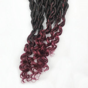 24strands/pack 75g Twisted <strong>Dreadlocks</strong> Crochet Braids Best <strong>Synthetic</strong> Hair Extensions Curly GODDESS Faux Locs Braiding 18 Inch - Product Image 5