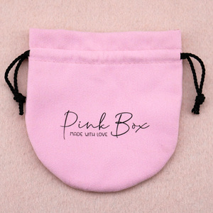 Bolsa de Embalaje de Joyería de Gamuza con Cordón Personalizada, Bolsa de Regalo de Terciopelo Rosa Bebé Pequeña con Logotipo, Bolsa de Joyería - Product Image 3