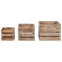 Junji Groothandel Goedkope Houten Fruit Groente Kratten Voor Koop Boerderij Houten Nestelen Kruiden Box Set Van 3